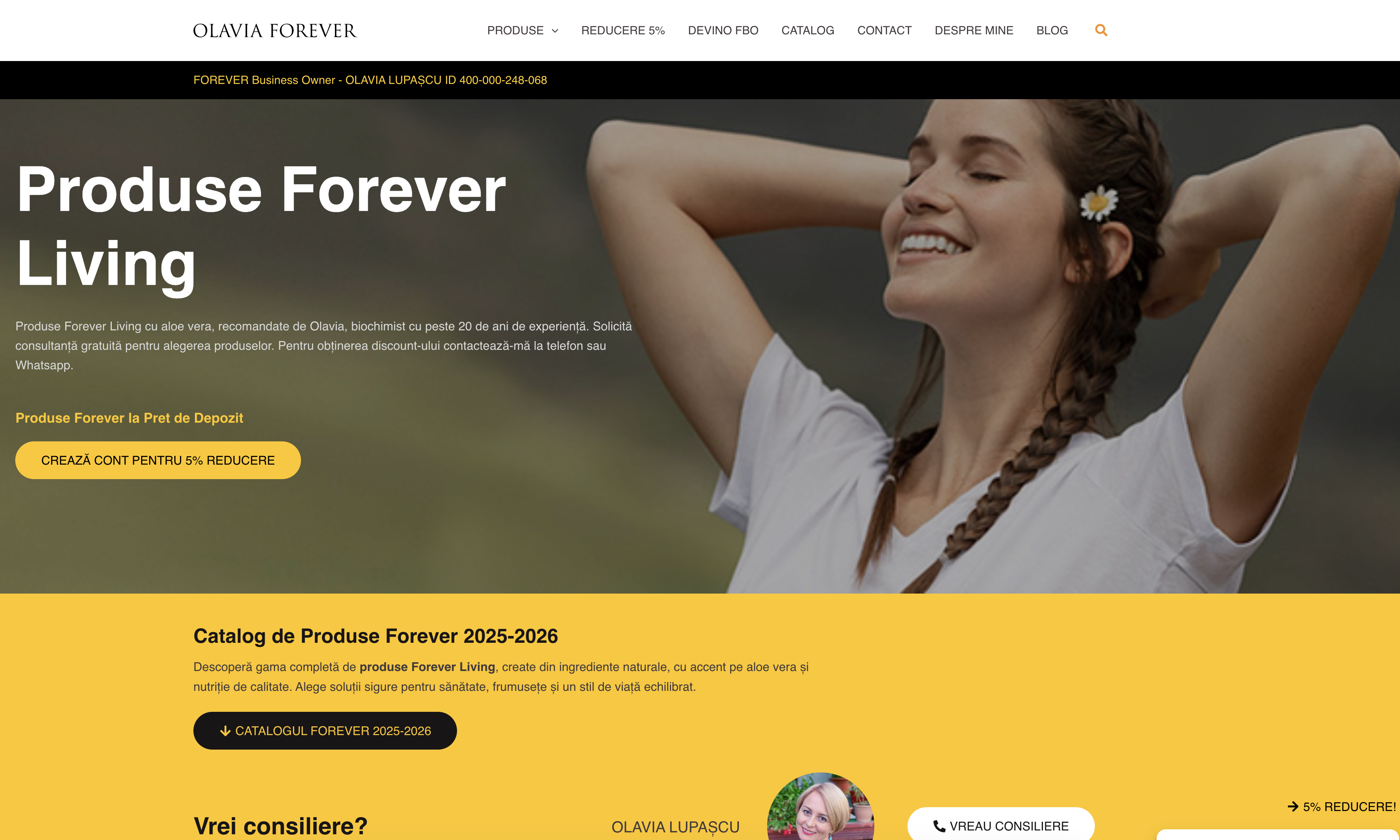 Proiect SEO Olavia Forever - realizat de XPeak